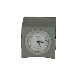 Clock w  Thermometer and Hygrometer in Brushed Steel by Bey-Berk