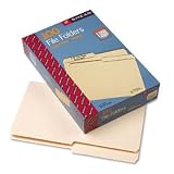 Smead 15320 Smead File Folders, 1/2 Cut, 1-Ply Top Tab, Recycled, Legal, Manila, 100/Box
