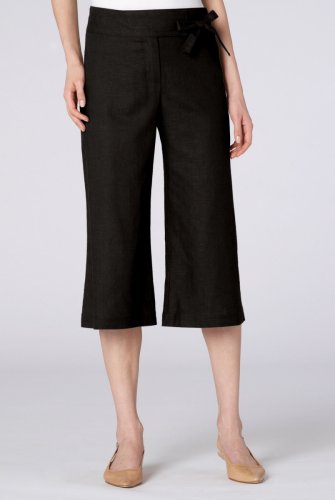 Linen Blend Cropped Trousers