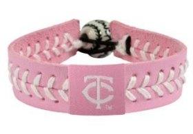 Minnesota Twins MLB Pink Baseball Seam Bracelet
