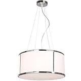 UPC 886316074085 product image for Hampton Bay Newborough 5-Light Chrome with White Shade Drum Pendant | upcitemdb.com