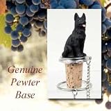 German Shepherd Dog Wine Bottle Stopper - Black