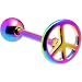 Rainbow Peace Sign Anodized Titanium Barbell