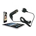 totaldigitalstores - Rapid Optimum Charging In-Car Charger for Apple iPad / iPad 2 / iPad 3 AND iPhone 3/4/4s/5 - Black - tpad (2A of charge current)