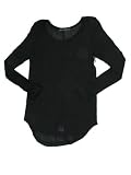 Whetherly womens audrey fine guage long sleeve asymmetric hem top