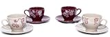 Blossom Tea Cups & Saucers - Set of Four