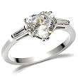 2 Ct Women's Stainless Steel Classic Engagement Ring with Clear Heart Shaped Cubic Zirconia, Size 5,6,7,8,9,10