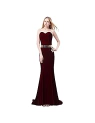 Sweetheart Lace-Up Belted Mermaid Velvet Evening Dress/Prom Dress 