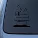 SNOOPY ON HOUSE - Charlie Brown - Vinyl Car Decal Sticker #1826 | Vinyl Color: Black