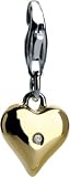 Gold-Plated Mini Heart Sterling Silver Diamond Charm by Hot Diamonds