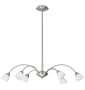 Eglo 83593A Lavida, Nickel Frosted/Opal, 6-Light Pendant Light Fixture