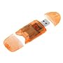 CTCstore 10-in-1 USB 2.0 High Speed Memory Card Reader Writer for SD SDHC MiniSD MiniSDHC MMC rsMMC - (Orange)