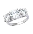 Sterling Silver Rhodium Engagement Ring with Clear CZ - Size: 5-9