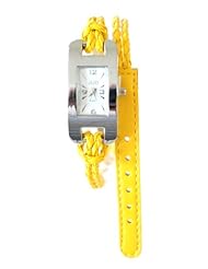 Yellow Petite Adult Women, and Teen girls Bracelet Wrap Watch 6" to 7"