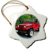 Cars - Red Jeep Wrangler - Ornaments