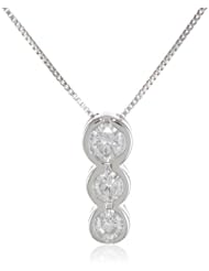 14k White Gold 1/3 Cttw Diamond Pendant Necklace, 18"