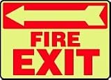 EMERGENCY AND FIRE E FIRE EXIT (ARROW LEFT ) (GLOW) 10
