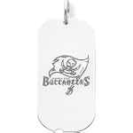 Sterling Silver NFL Tampa Bay Buccaneers Logo Dog Tag Charm