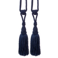 Pair of Navy Blue Jane Tassels by Luxury Lane