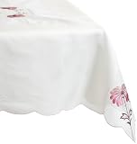 United Linens Monarch 70 by 104-Inch Embroidered Table Cloth, Burgundy