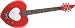 Daisy Rock Debutante Heartbreaker Short Scale Electric Guitar (Pink Heart)