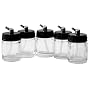 SprayMaster Airbrush Glass Bottles 22cc with connector for Dual Action Airbrush and Badger models 150,155 and 200, set of 5 pcs - ABK1005