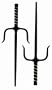 Sai 18" Round Black (2) - Valor 55, Martial Arts Sais