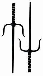 Sai 18" Round Black (2) - Valor 55, Martial Arts Sais