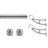 Bar Foot Rail Kit - Brushed Stainless Steel Wall Mount- 4' Length