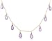 14k Yellow Gold, February Birthstone, Amethyst Briolette Station Necklace, 16