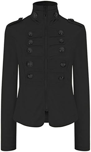 Rlouw Womens Slim Fit Double Breasted Blazer Jacket Black
