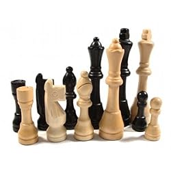 Grand Staunton Chess Pieces with 6" King - Wooden with felted bottoms