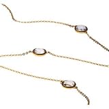 14K Rose Gold Rose de France Amethyst Station Necklace - 40