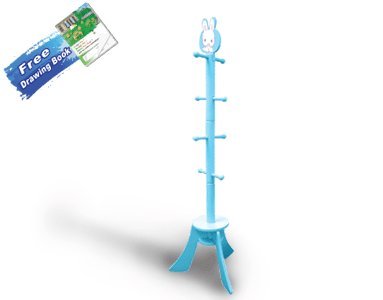Lohasrus Kids Coat Tree 15046 - Non-toxic Dual Painted MDF and Hardwood, Indoor, 49-1/2'' H, for ages 2 to 8, Free Drawing Book