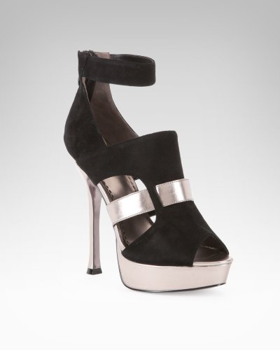 Bebe Melissa Suede Platform Sandal Black Size 10 B(M) US