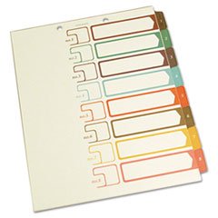 Table of Contents Index Dividers, 1-8, Multicolor, 11 x 8-1/2