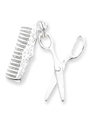 Sterling Silver Comb & Scissor Charm QC4653"