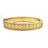18k Yellow Gold 12.8mm Solid Bangle - 7 Inch