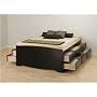 Prepac Sonoma Black Tall Queen Platform Storage Bed (12-drawers)