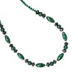 .925 Silver, Malachite & Onyx Necklace- 16" + 2"