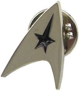 Licensed Star Trek Silver & Black Transmitter Insignia Pin