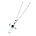 Jewelry : Sterling Silver Sapphire Cross Necklace with 18 inch Sterling Silver Chain