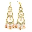 Womens Young Line Cubic Zirconia Earrings