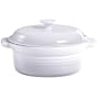 Le Creuset Stoneware 4-Quart Covered Round Casserole, White