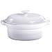 Le Creuset Stoneware 4-Quart Covered Round Casserole, White