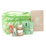 IMAGE OF Makeup/Skin Product By Clinique Travel Set: Scrub Cream + Moisture Surge + City Block + All About Eyes + Repairwear Laser + Mask + Gloss + Bag 7pcs+1bag