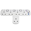 Maxim 5-Way T Socket Mains Switch Plug Adapter Extension Surge Protection 10511