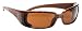 Body Glove 90406 V-Line+ Dual-Lens High Impact Safety Glasses, Brown Frame Brown Lens
