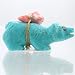 Small Turquoise Bear Fetish by Zuni artist Eddington Hannaweeke, #9334
