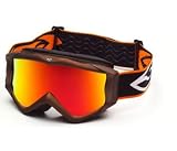 Smith Fuel Ti Motorcycle Goggles Titanium Brown Frame w/Red Mirror Lens